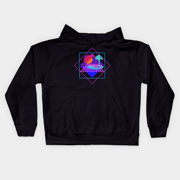 Simulating Another, Better, Far Away Place Kids Hoodie by Zeroeroroo